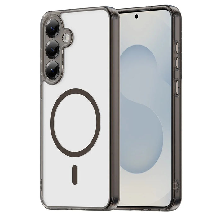 For Samsung Galaxy S25+ Case Compatible with MagSafe Clear PC + TPU Shockproof Phone Back Cover - Transparent Black - 1