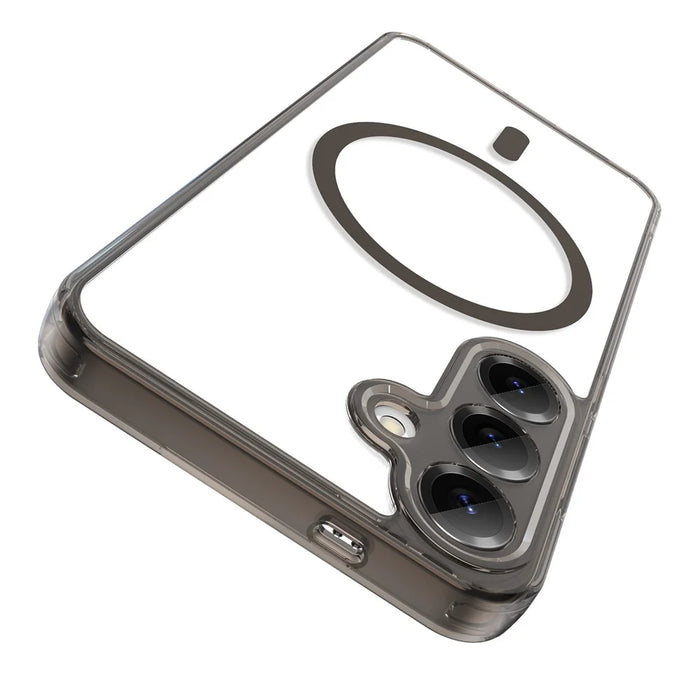 For Samsung Galaxy S25+ Case Compatible with MagSafe Clear PC + TPU Shockproof Phone Back Cover - Transparent Black - 2