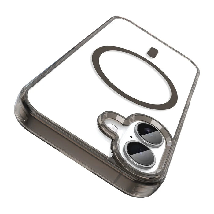 For iPhone 16 Case Compatible with MagSafe Clear PC + TPU Shockproof Phone Back Cover - Transparent Black - 2