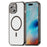 For iPhone 15 Case Compatible with MagSafe Clear PC + TPU Shockproof Phone Back Cover - Transparent Black - 1