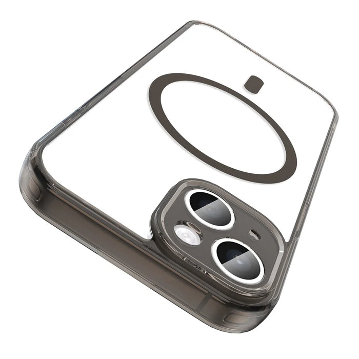 For iPhone 15 Case Compatible with MagSafe Clear PC + TPU Shockproof Phone Back Cover - Transparent Black - 2