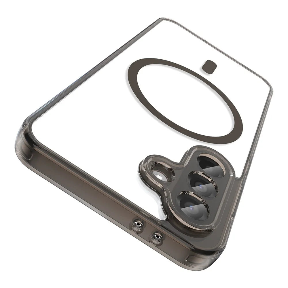 For Samsung Galaxy A36 5G Case Compatible with MagSafe Clear PC + TPU Shockproof Phone Back Cover - Transparent Black - 2