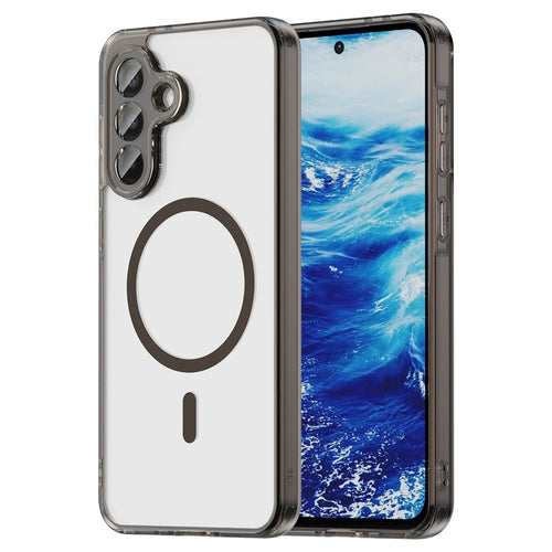 For Samsung Galaxy A56 5G Case Compatible with MagSafe Clear PC + TPU Shockproof Phone Back Cover - Transparent Black - 1