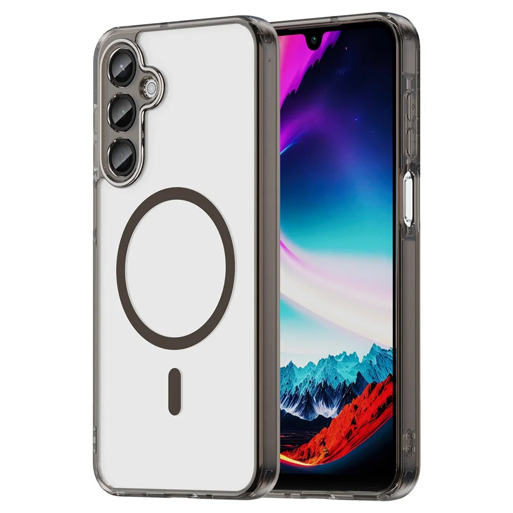 For Samsung Galaxy A16 5G  /  A16 4G Case Compatible with MagSafe Clear PC + TPU Shockproof Phone Back Cover - Transparent Black - 1