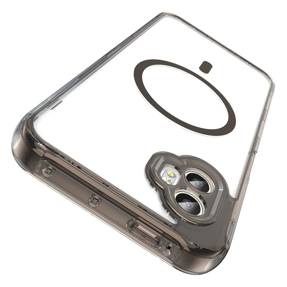 For Samsung Galaxy XCover7 Pro Case Compatible with MagSafe Clear PC + TPU Shockproof Phone Back Cover - Transparent Black - 2