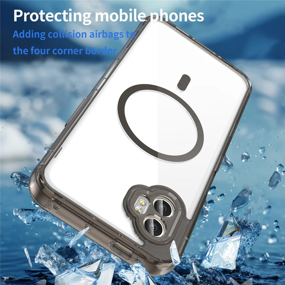 For Samsung Galaxy XCover7 Pro Case Compatible with MagSafe Clear PC + TPU Shockproof Phone Back Cover - Transparent Black - 5