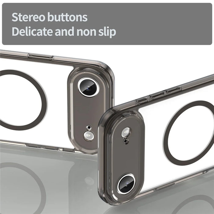 For iPhone Air Case Compatible with MagSafe Clear PC + TPU Shockproof Phone Back Cover - Transparent Black - 7