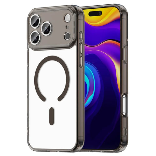 For iPhone 17 Pro Max Case Compatible with MagSafe Clear PC + TPU Shockproof Phone Back Cover - Transparent Black - 1