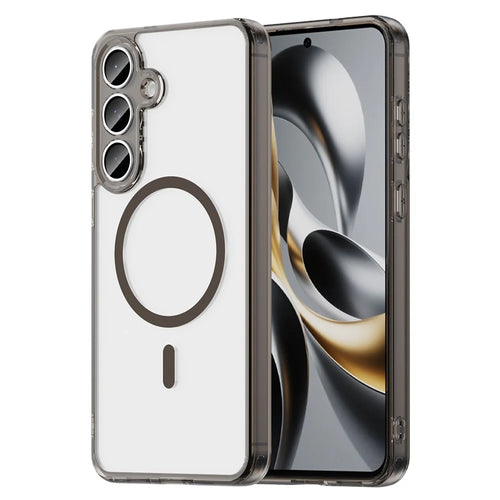 For Samsung Galaxy S25 FE Max Case Compatible with MagSafe Clear PC + TPU Shockproof Phone Back Cover - Transparent Black - 1
