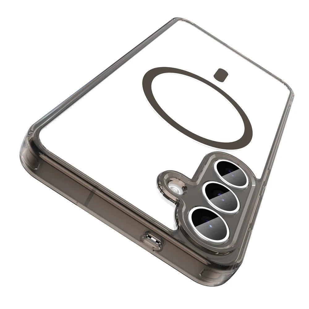 For Samsung Galaxy S25 FE Max Case Compatible with MagSafe Clear PC + TPU Shockproof Phone Back Cover - Transparent Black - 2