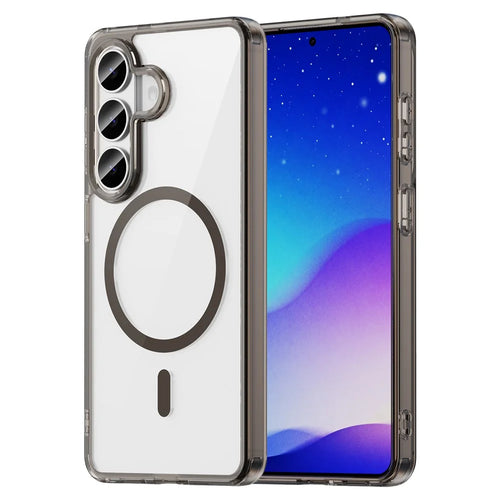For Samsung Galaxy S26 Case Compatible with MagSafe Clear PC + TPU Shockproof Phone Back Cover - Transparent Black - 1