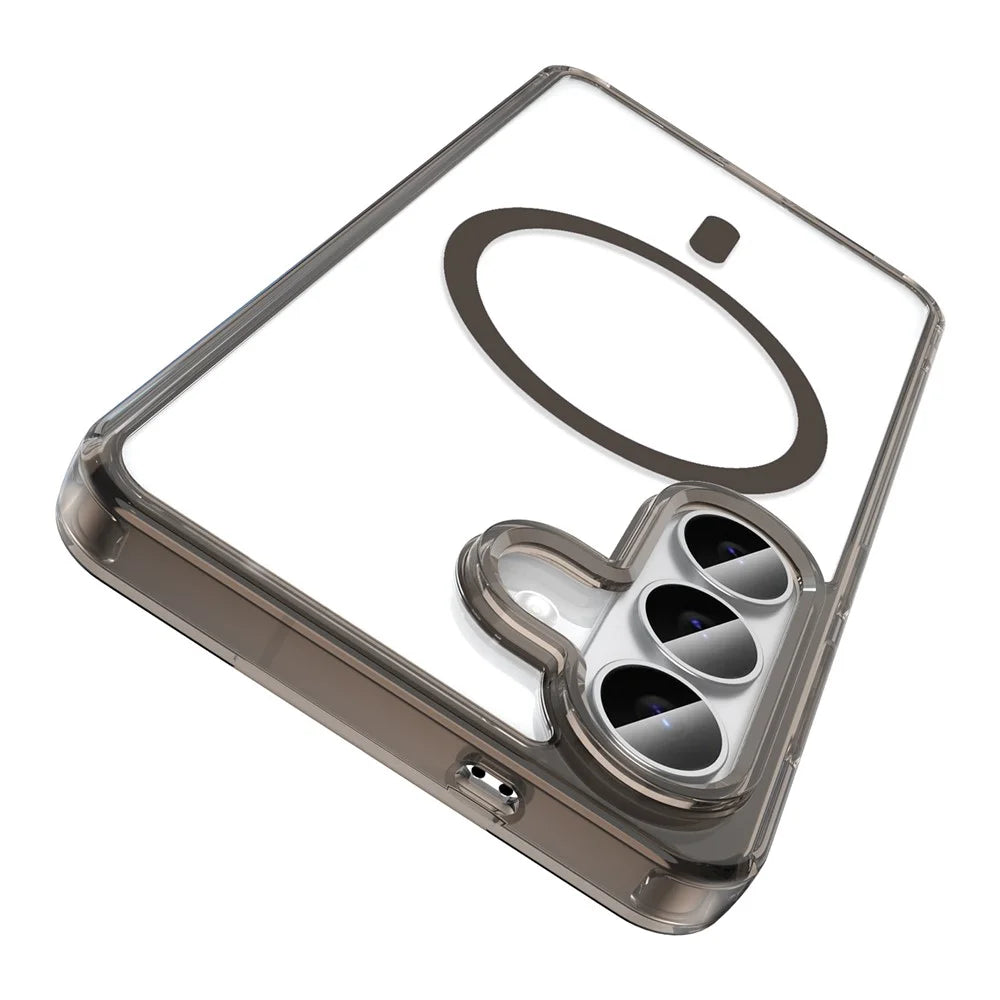 For Samsung Galaxy S26 Case Compatible with MagSafe Clear PC + TPU Shockproof Phone Back Cover - Transparent Black - 2