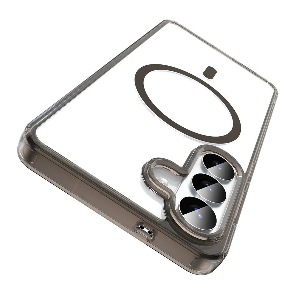 For Samsung Galaxy S26+ Case Compatible with MagSafe Clear PC + TPU Shockproof Phone Back Cover - Transparent Black - 2