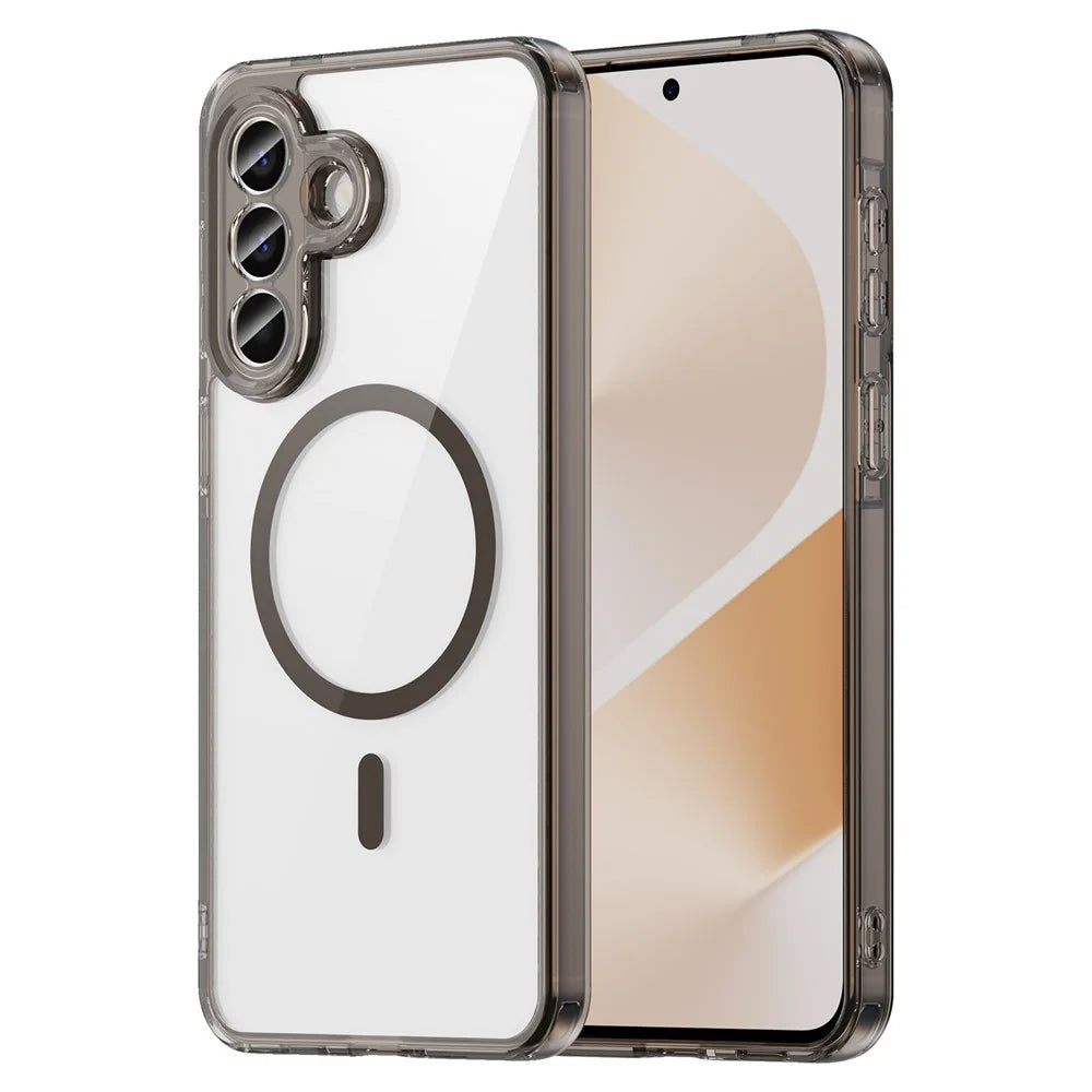 For Samsung Galaxy A57 5G Case Compatible with MagSafe Clear PC + TPU Shockproof Phone Back Cover - Transparent Black - 1