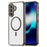 For Samsung Galaxy A37 5G Case Compatible with MagSafe Clear PC + TPU Shockproof Phone Back Cover - Transparent Black - 1