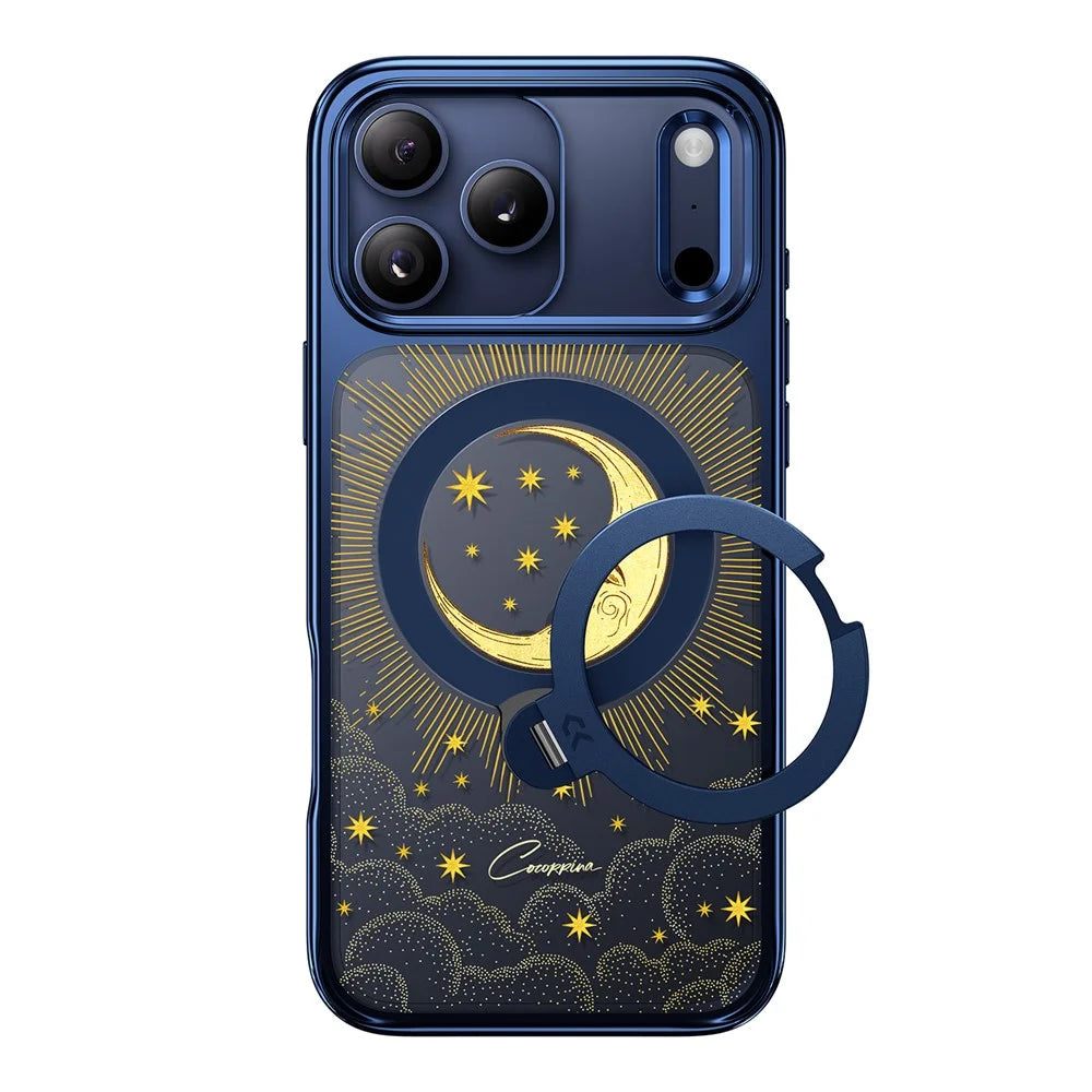 CASEKOO Tarot Series for iPhone 18 Pro Max / 17 Pro Max Magnetic Case UV 3D Printing PC + TPU Phone Cover with Ring Holder Kickstand - Tarot Blue Moon - 2