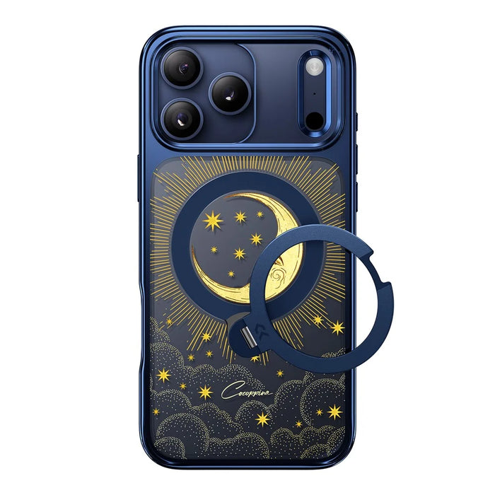 CASEKOO Tarot Series for iPhone 18 Pro / 17 Pro Magnetic Case UV 3D Printing PC + TPU Phone Cover with Ring Holder Kickstand - Tarot Blue Moon - 2