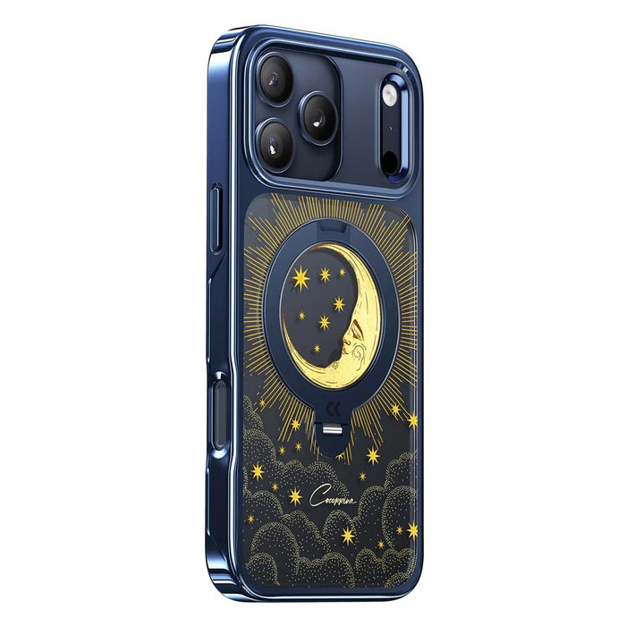 CASEKOO Tarot Series for iPhone 18 Pro / 17 Pro Magnetic Case UV 3D Printing PC + TPU Phone Cover with Ring Holder Kickstand - Tarot Blue Moon - 3