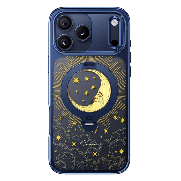 CASEKOO Tarot Series for iPhone 18 Pro / 17 Pro Magnetic Case UV 3D Printing PC + TPU Phone Cover with Ring Holder Kickstand - Tarot Blue Moon - 4