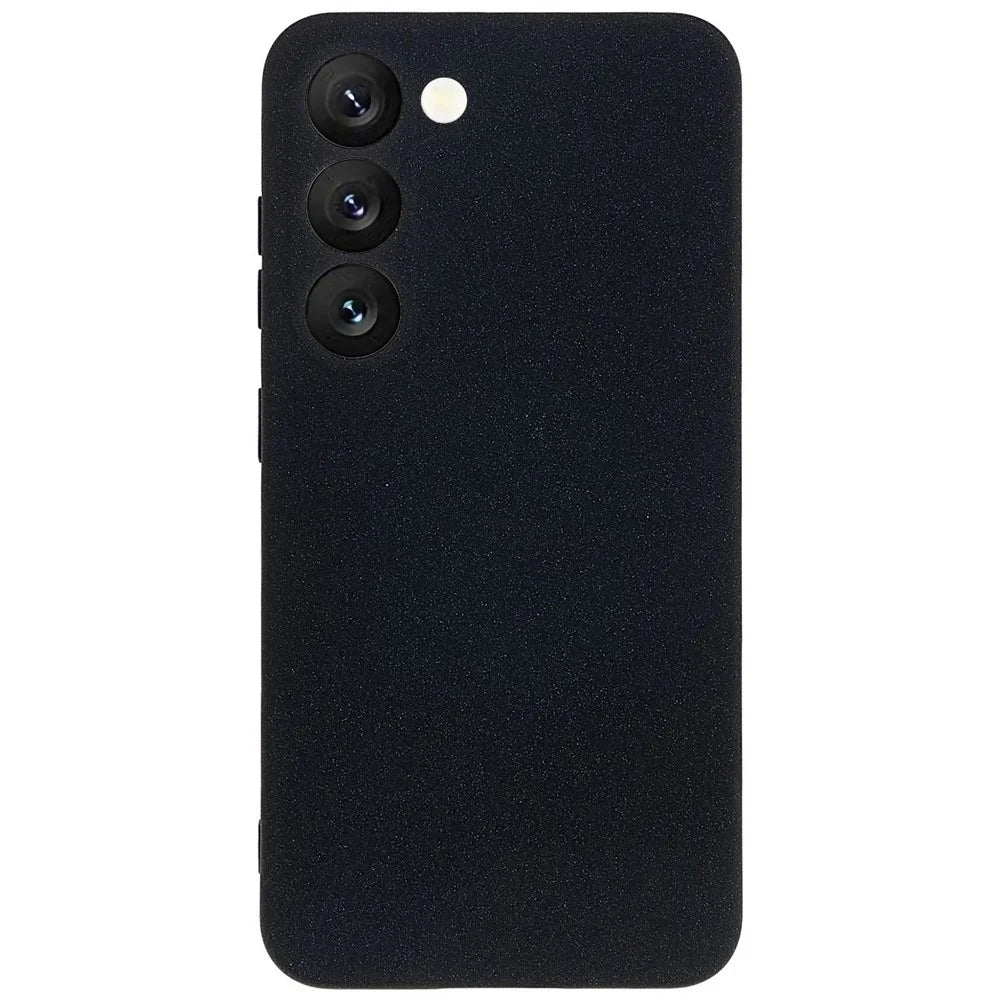 For Samsung Galaxy S23 Flexible TPU Camera Protection Phone Case Double-Sided Matte Anti-Fingerprint Cover - Black - 1