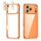 For iPhone  18 Pro / 17  Pro Electroplated Case 2.0mm Thick Acrylic TPU Hybrid Shockproof Phone Cover - Orange - 1