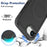 Magnetic Phone Case For iPhone 17e  /  16e Shockproof PC + TPU Cover with High-Alumina Tempered Glass Screen Protector - Black - 4