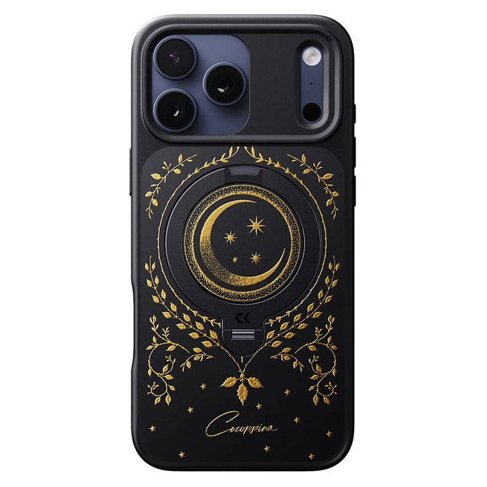 CASEKOO Tarot Series for iPhone 18 Pro / 17 Pro Magnetic Case Rotating Ring Kickstand PC + TPU Shockproof Cover - Tarot Vine Moon - 3