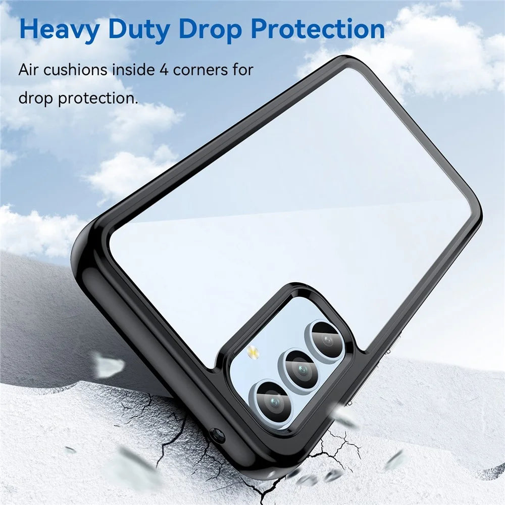 For Samsung Galaxy A54 5G Phone Case, TPU Bumper+Acrylic Back Drop Resistant Protective Cover - Black - 2