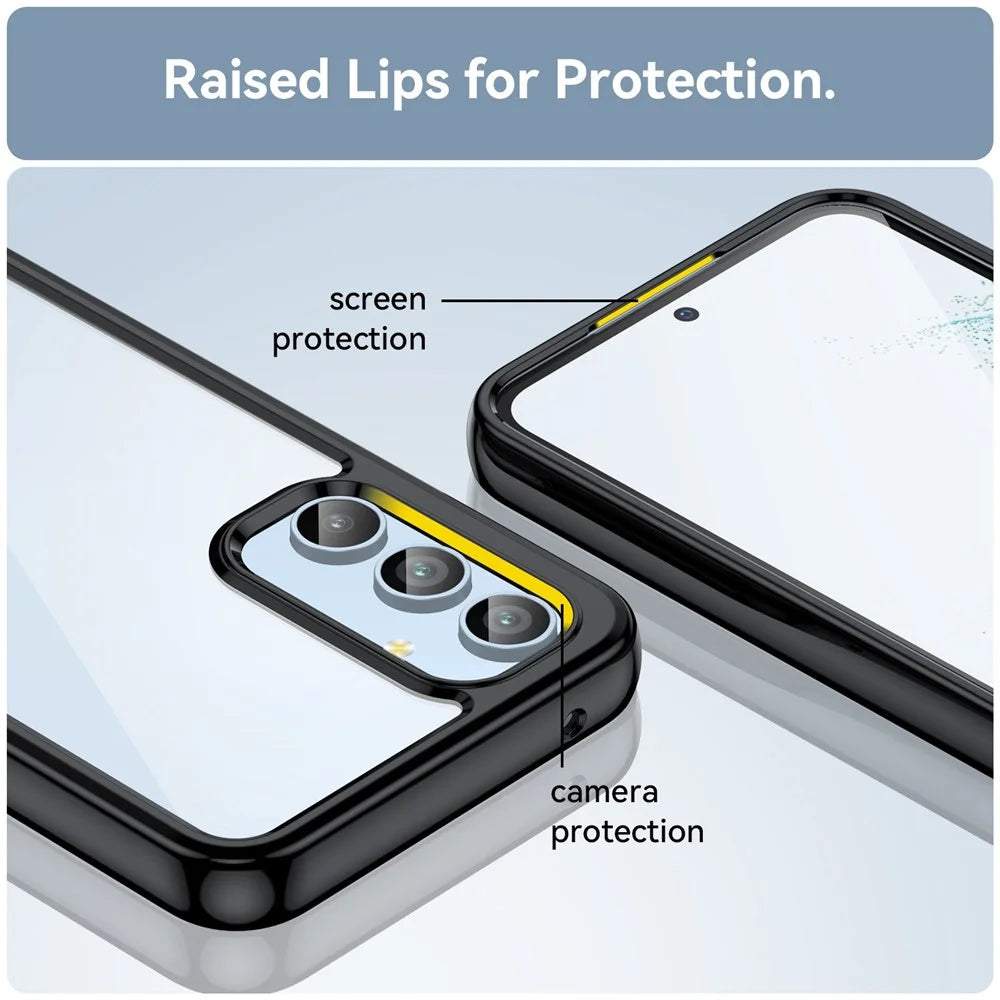 For Samsung Galaxy A54 5G Phone Case, TPU Bumper+Acrylic Back Drop Resistant Protective Cover - Black - 5