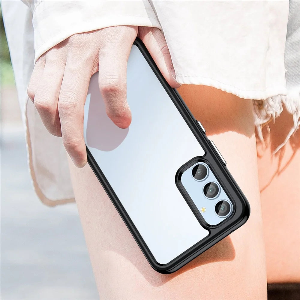 For Samsung Galaxy A54 5G Phone Case, TPU Bumper+Acrylic Back Drop Resistant Protective Cover - Black - 6