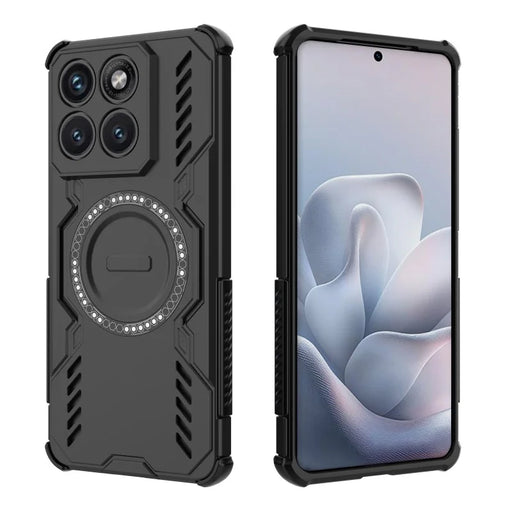 WANLONFENG For Motorola Edge 70 Fusion 5G / Motorola Edge 70 Fusion+ 5G Magnetic Case DJ Series PC TPU Phone Cover with 2Pcs Tempered Glass Film - Black - 2