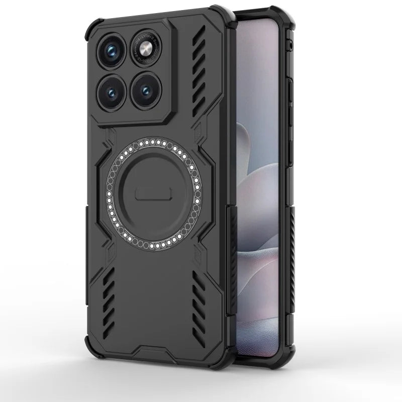 WANLONFENG For Motorola Edge 70 Fusion 5G / Motorola Edge 70 Fusion+ 5G Magnetic Case DJ Series PC TPU Phone Cover with 2Pcs Tempered Glass Film - Black - 3