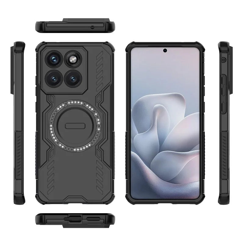 WANLONFENG For Motorola Edge 70 Fusion 5G / Motorola Edge 70 Fusion+ 5G Magnetic Case DJ Series PC TPU Phone Cover with 2Pcs Tempered Glass Film - Black - 4