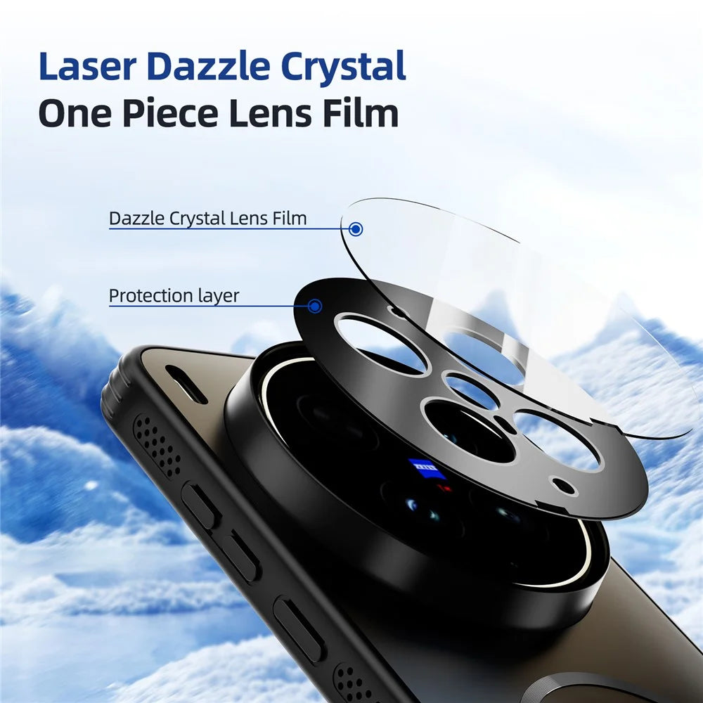 ABEEL For vivo X300 Ultra 5G Magnetic Case TPU PC Cooling Matte Phone Back Cover with Lens Film - Black - 5