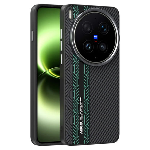 ABEEL For vivo X300 Ultra 5G Magnetic Case PC + TPU + Aluminum Alloy + PU Leather Slim Phone Back Cover - Texture 2 - 1