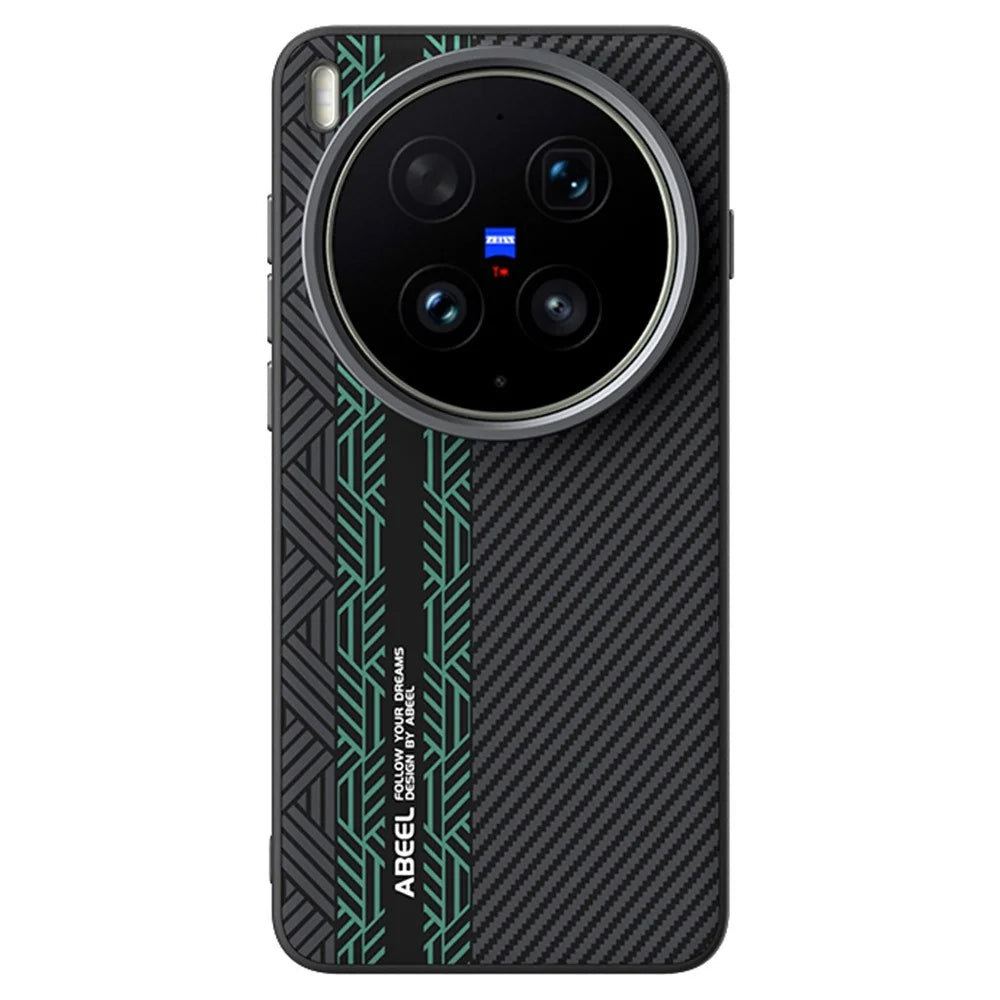 ABEEL For vivo X300 Ultra 5G Magnetic Case PC + TPU + Aluminum Alloy + PU Leather Slim Phone Back Cover - Texture 2 - 2
