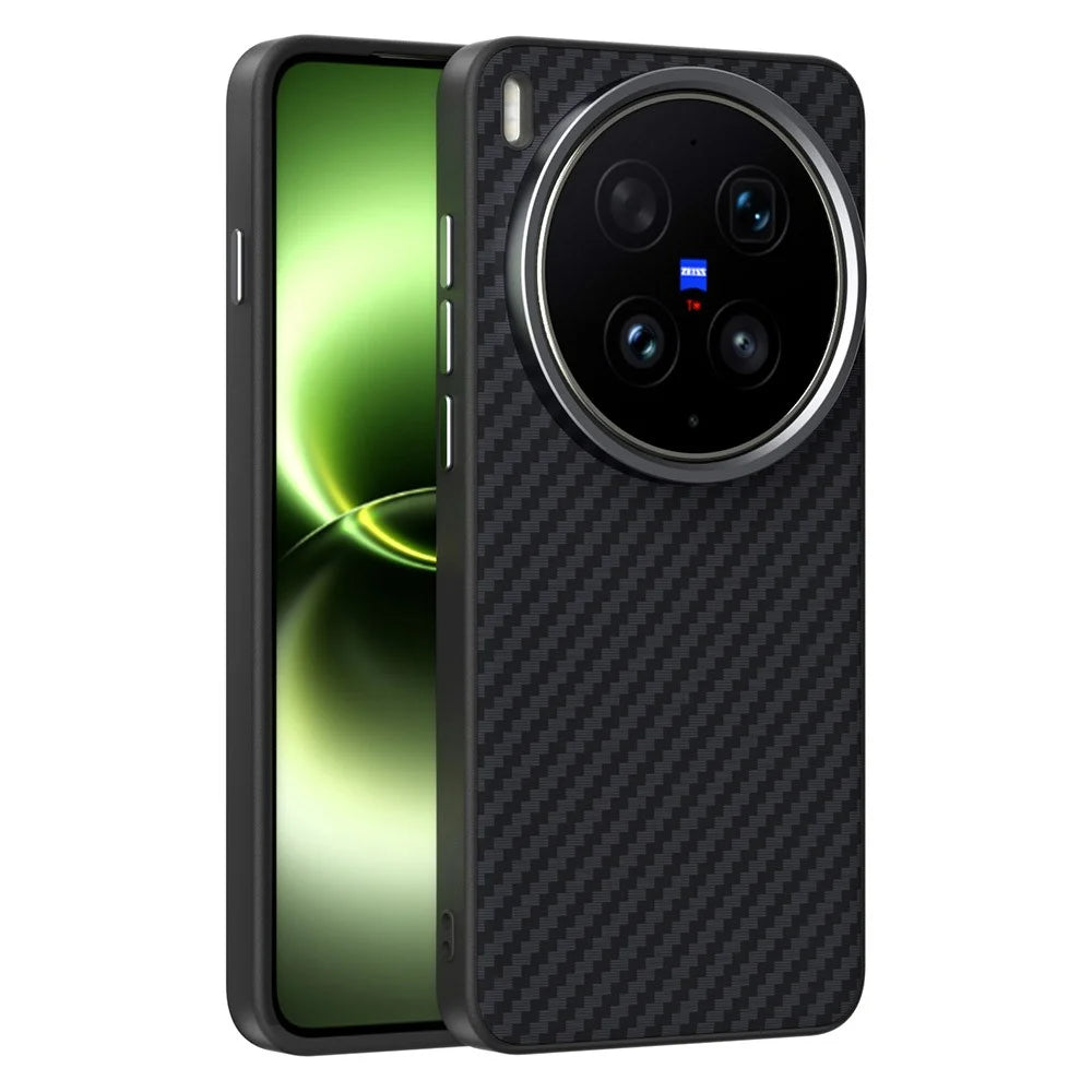 ABEEL For vivo X300 Ultra 5G Magnetic Case Carbon Fiber Texture Phone Back Cover - Black - 1