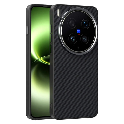 ABEEL For vivo X300 Ultra 5G Magnetic Case Carbon Fiber Texture Phone Back Cover - Black - 1