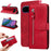 For Google Pixel 11 Pro XL PU Leather Cases with Zipper Pocket Wallet Phone Cover Stand - Red - 2