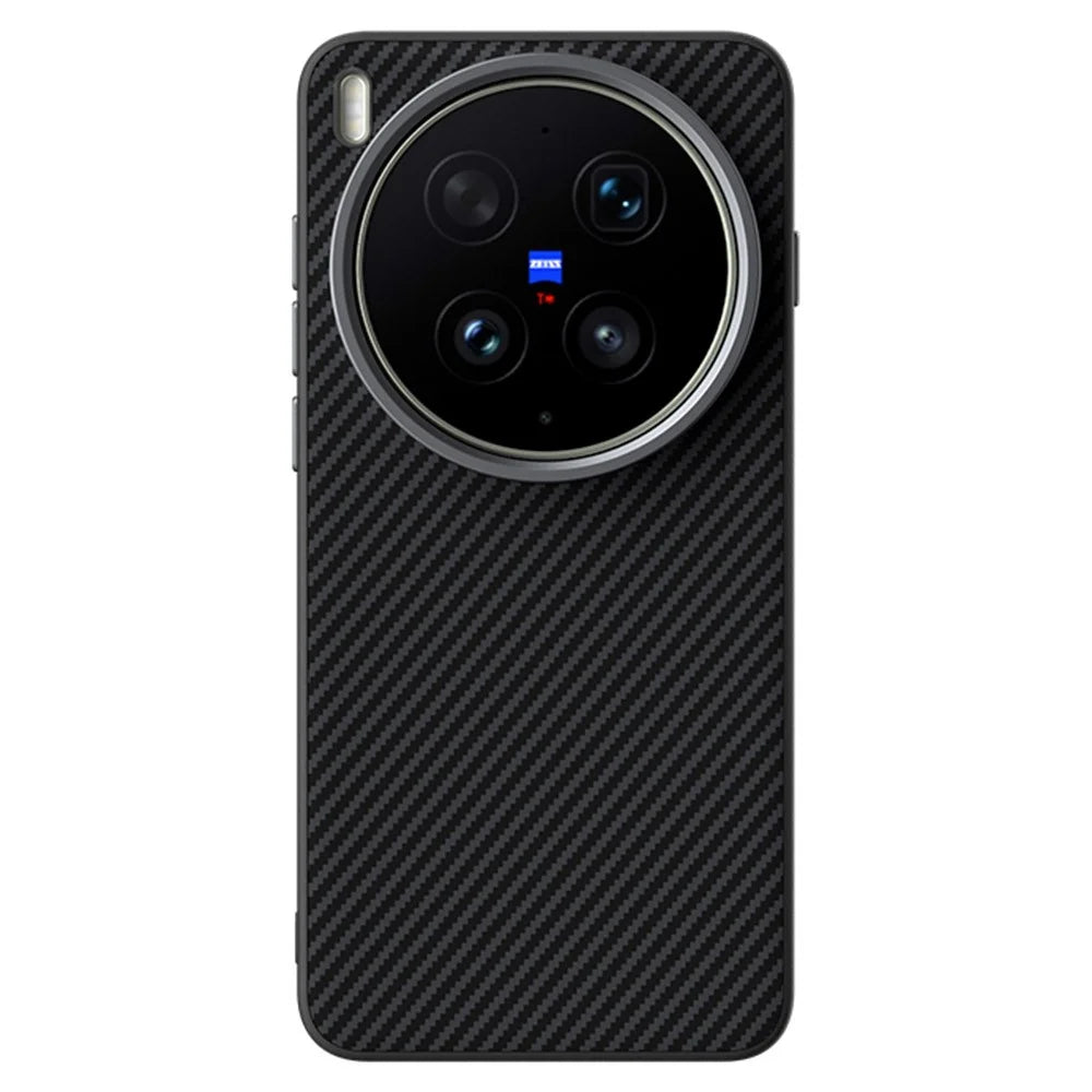 ABEEL For vivo X300 Ultra 5G Magnetic Case Carbon Fiber Texture TPU PC PU Phone Back Cover - Black - 2