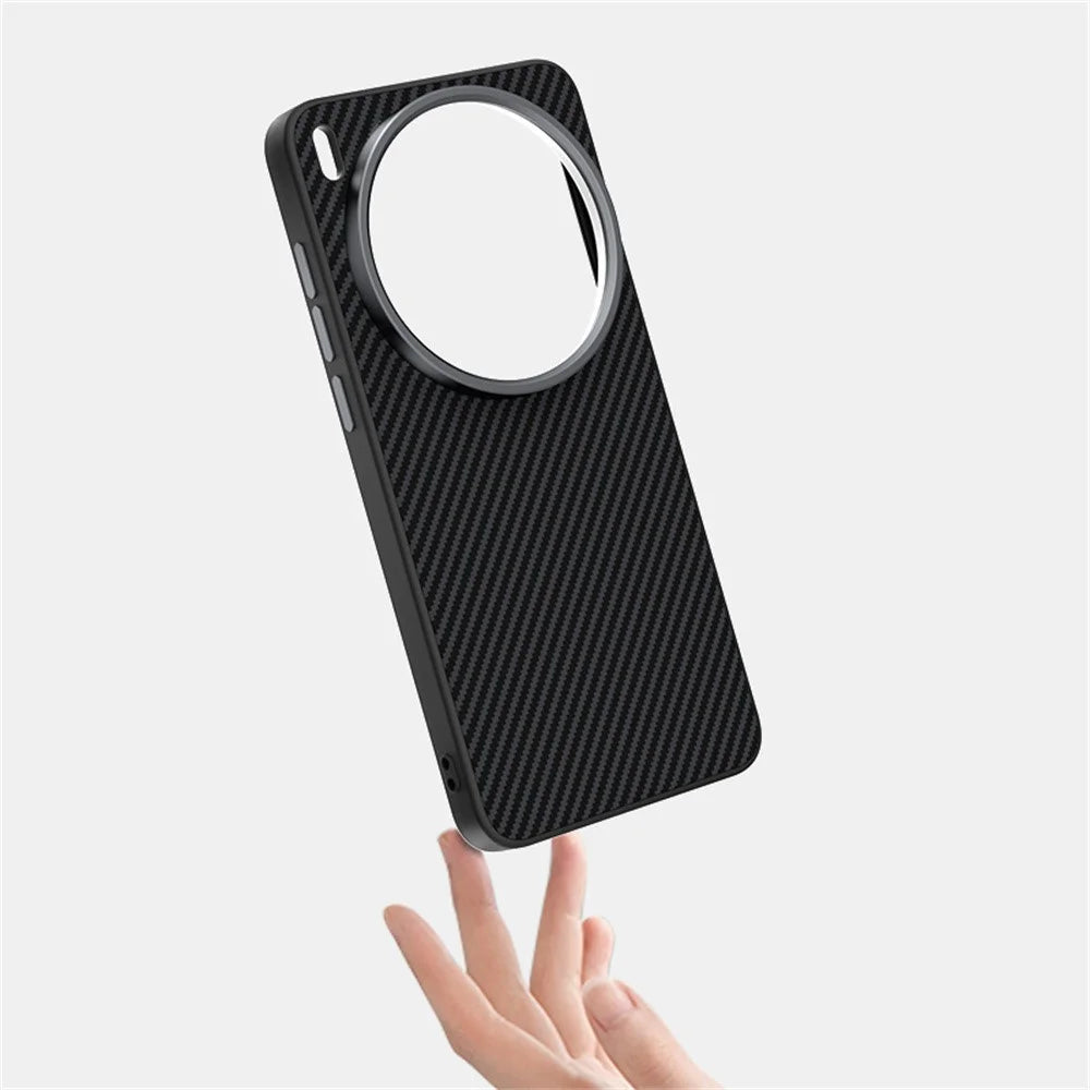 ABEEL For vivo X300 Ultra 5G Magnetic Case Carbon Fiber Texture TPU PC PU Phone Back Cover - Black - 3