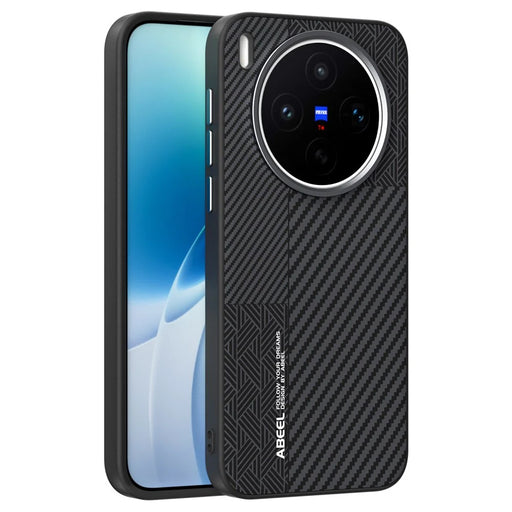 ABEEL For vivo X300s 5G Magnetic Case PC + TPU + Aluminum Alloy + PU Leather Slim Phone Back Cover - Texture 3 - 1