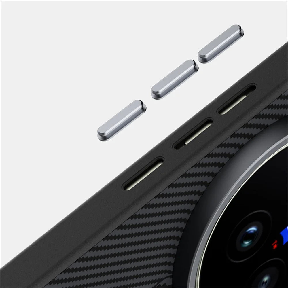 ABEEL For vivo X300s 5G Magnetic Case PC + TPU + Aluminum Alloy + PU Leather Slim Phone Back Cover - Texture 3 - 5