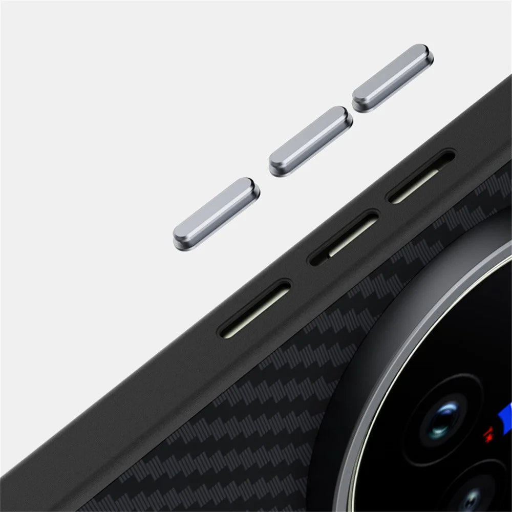 ABEEL For vivo X300s 5G Magnetic Case Carbon Fiber Texture Phone Back Cover - Black - 4
