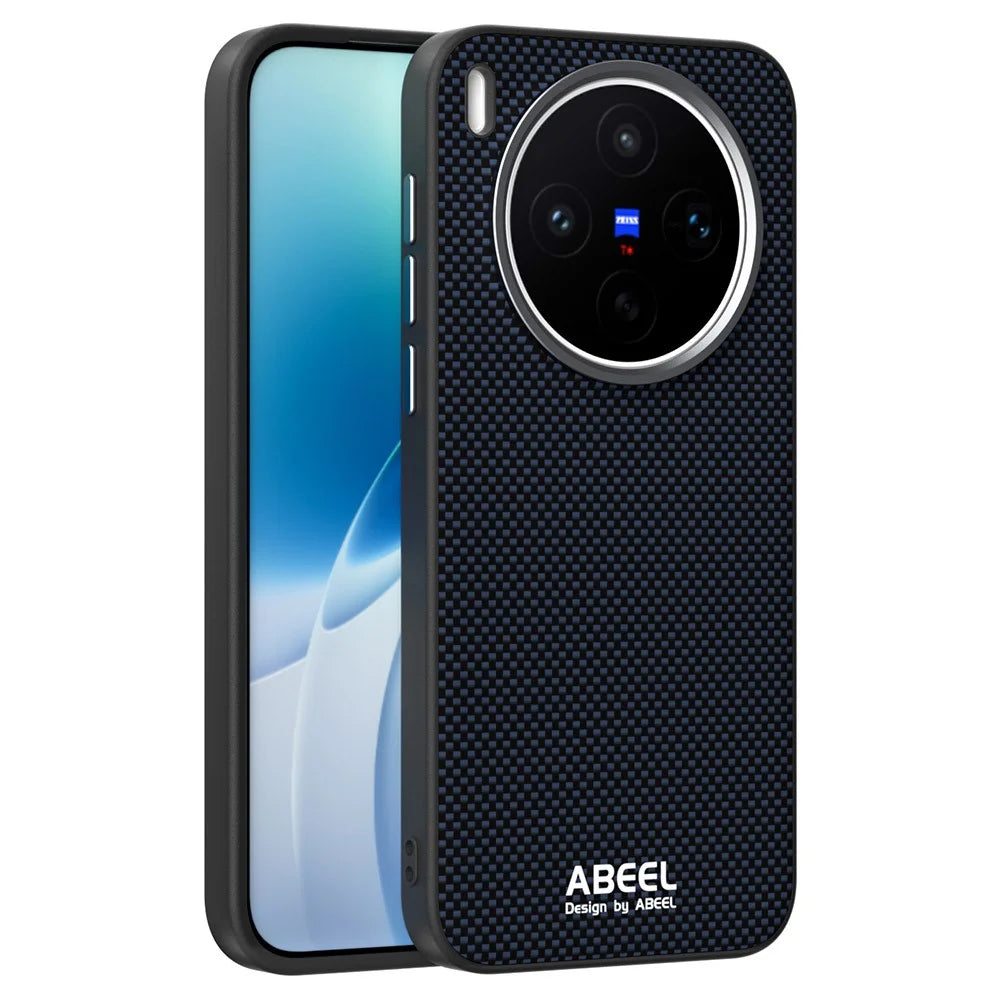 ABEEL For vivo X300s 5G Magnetic Case Printed PC TPU Aluminum Alloy Leather Phone Cover - Black - 1