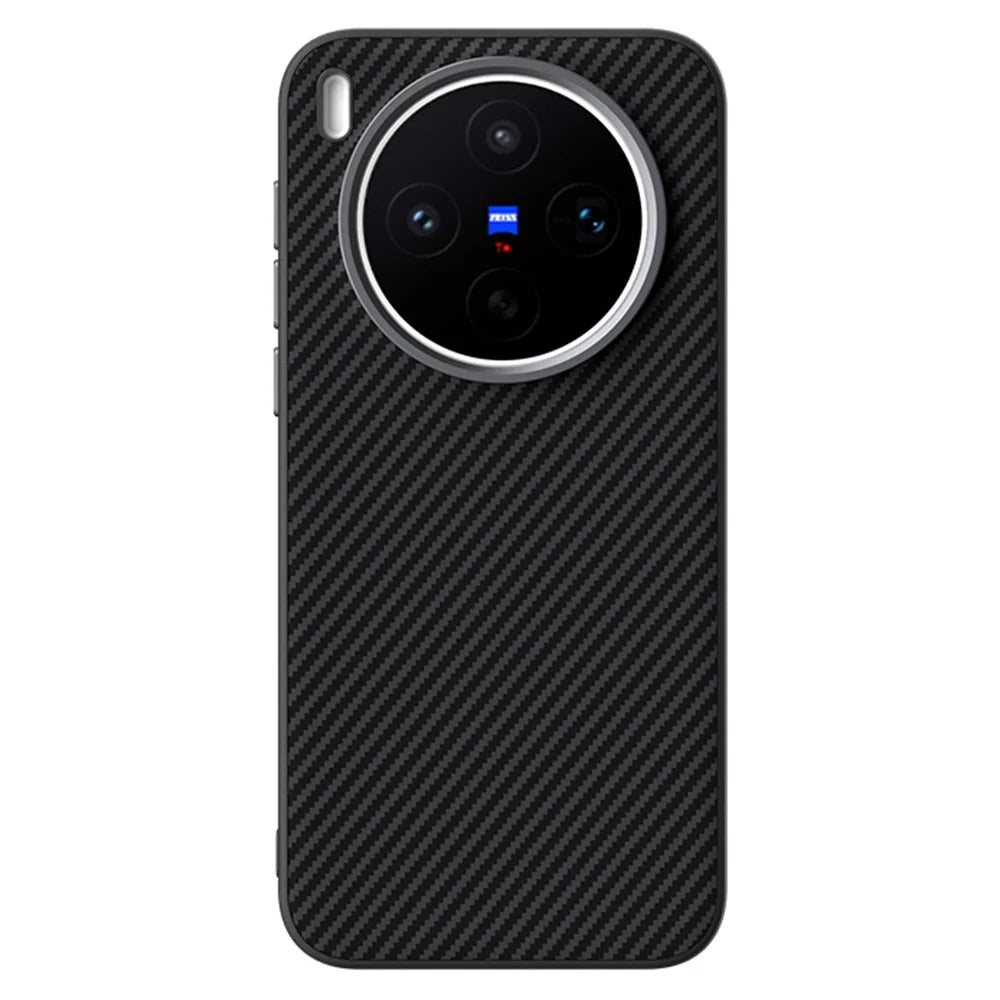 ABEEL For vivo X300s 5G Magnetic Case Carbon Fiber Texture TPU PC PU Phone Back Cover - Black - 2