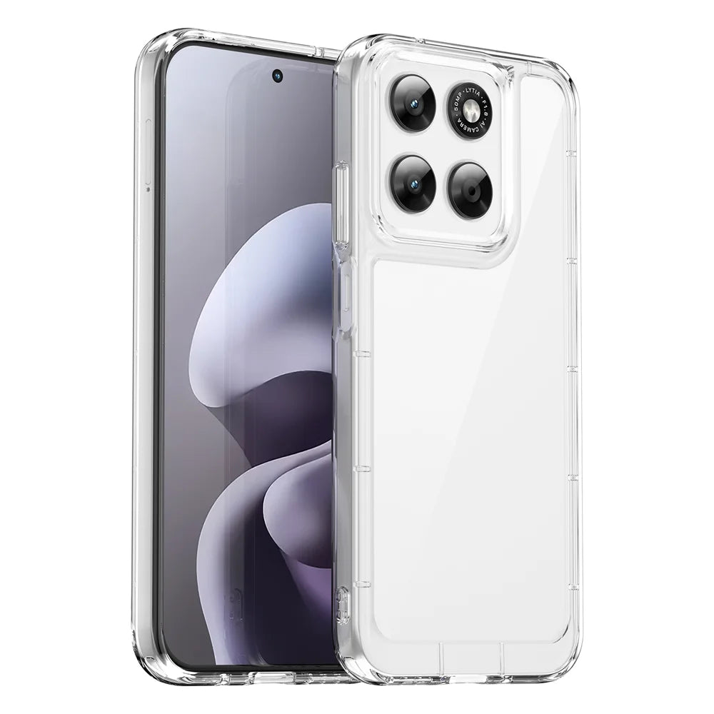 WANLONFENG For Motorola Moto G87 5G / G77 5G / G67 5G Case MF Series TPU Acrylic Clear Phone Cover with Tempered Glass Film - Transparent - 2
