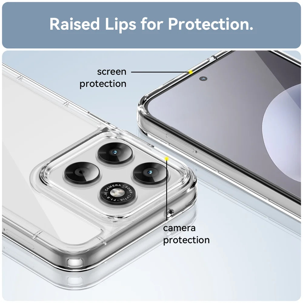 WANLONFENG For Motorola Moto G87 5G / G77 5G / G67 5G Case MF Series TPU Acrylic Clear Phone Cover with Tempered Glass Film - Transparent - 7