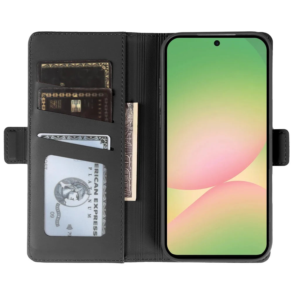 For Samsung Galaxy A57 5G Leather Case Wallet Stand TPU + PU Skin-touch Cover - Black - 2