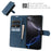 For iPhone 16 Pro Max Wallet Stand Case Card Slots Skin-feel TPU + PU Leather Flip Cover - Blue - 3